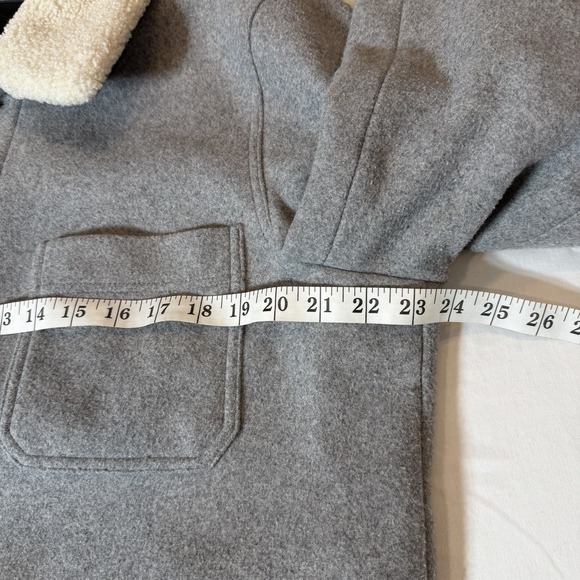 Michael Kors Pea Coat Gray Wool Blend Mens Medium Button Up Winer Preppy - Picture 8 of 9